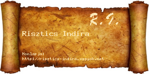 Risztics Indira névjegykártya